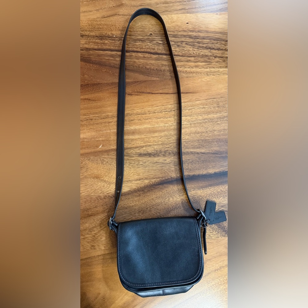 Coach Black Leather 18” Crossbody Bag - Picture 8 of 9